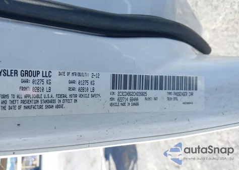 2012 Dodge Charger Se z USA, uszkodzony, nr VIN 2C3CDXBG2CH226825